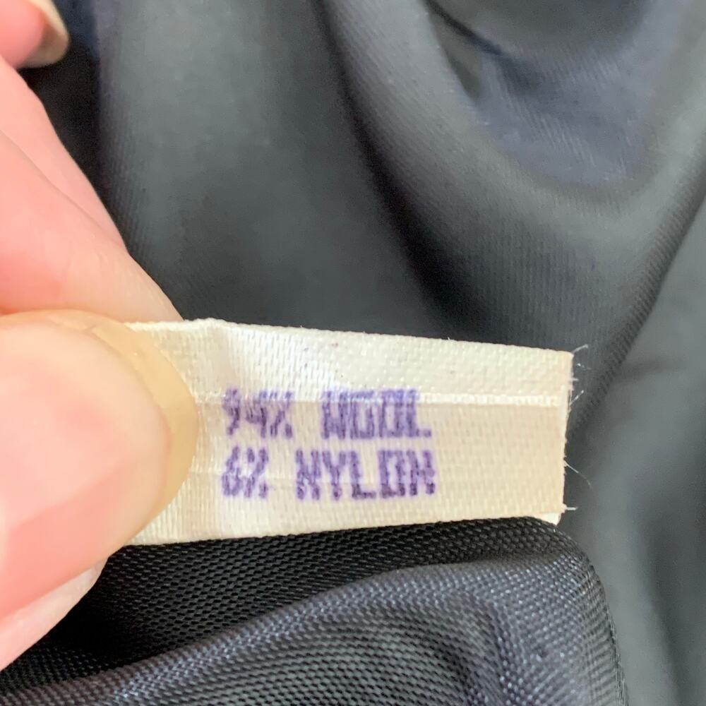 Vintage Rickie Freeman Size 8 Wool Tweed Blazer Jacket Black Colorful Fringe - Picture 13 of 13